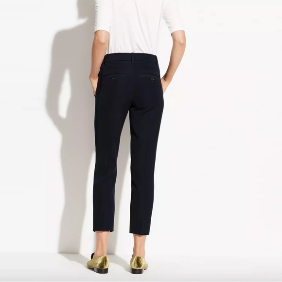 Vince Black Tapered Trousers In Japanese Crepe - Picture 2 of 10
